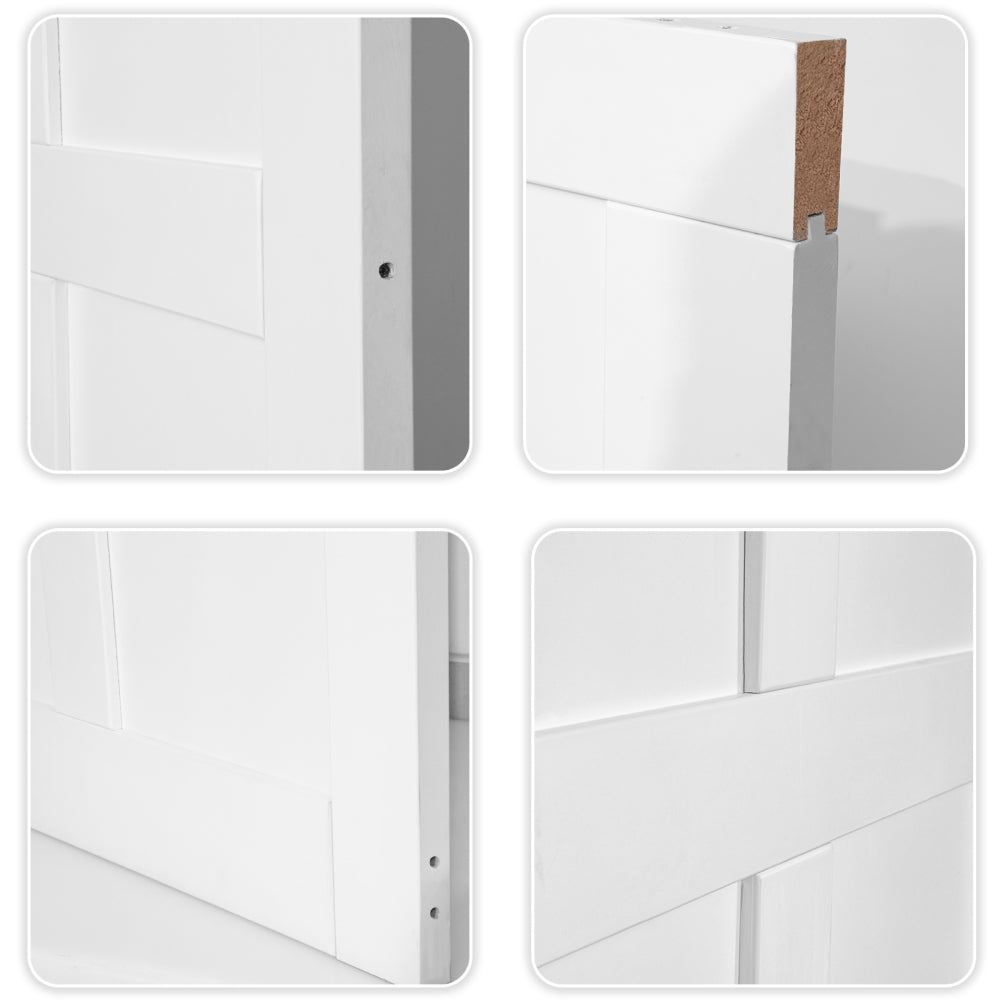CRAZY ELF 28" x 84" Five Panel Real Primed Door Slab, DIY Panel Door, Modern Interior Barn Door, Moisture-proof, Anti-deformation, Pre-Drilled Ready to Assemble, Suitable for Pre-hung and Barn Door