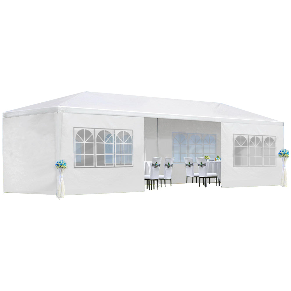 10x20' Wedding Party Canopy Tent Outdoor Gazebo with 6 Removable Sidewalls Black Color