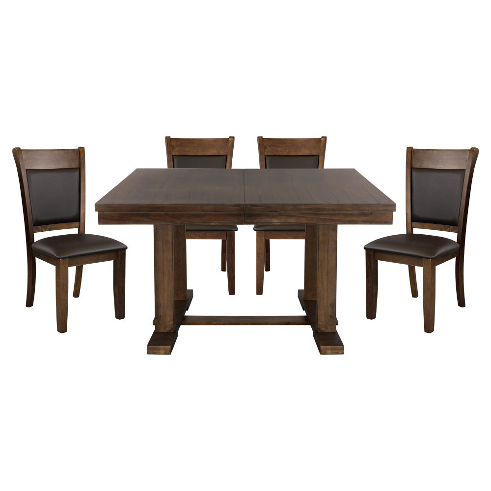 Transitional Dining Furniture 1pc Wooden Bench Button-Tufted Seat Light Rustic Brown Finish Furniture