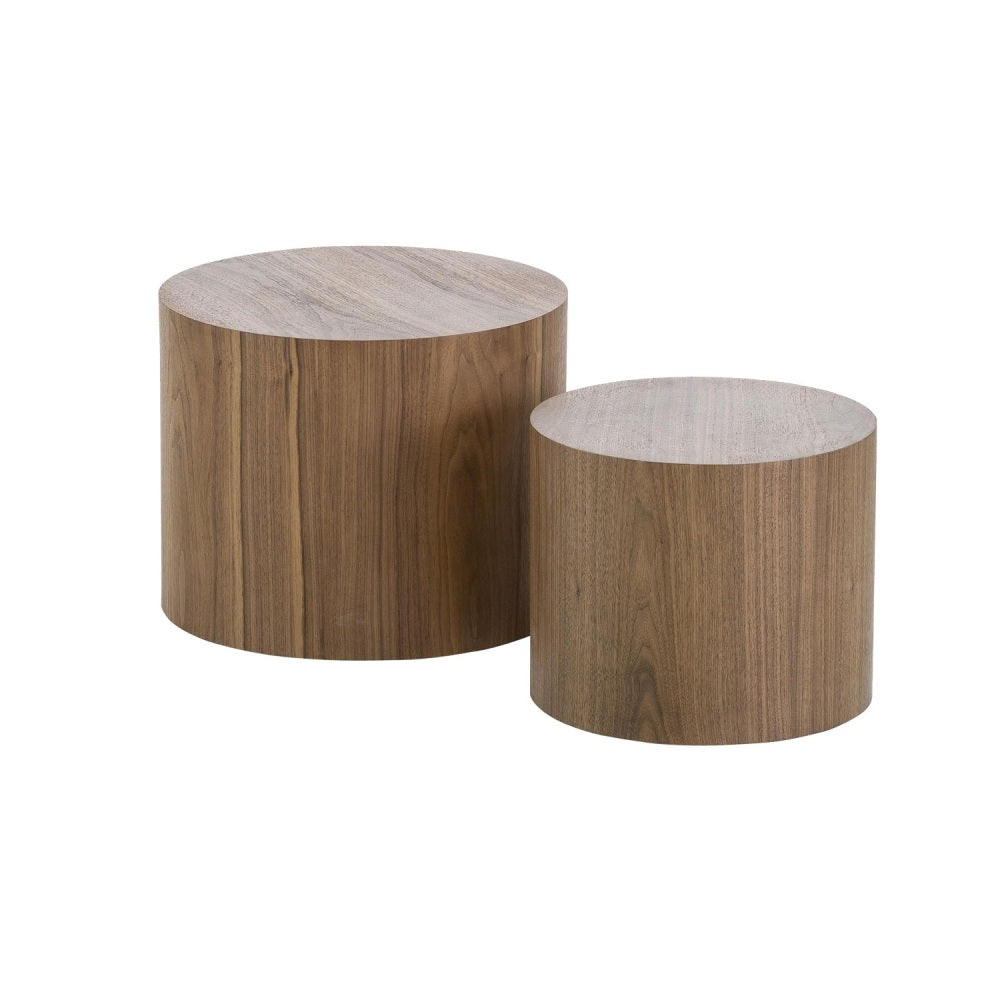 MDF with ash/oak/walnut veneer side table/coffee table/end table/nesting table set of 2 for living room,office,bedroom Black