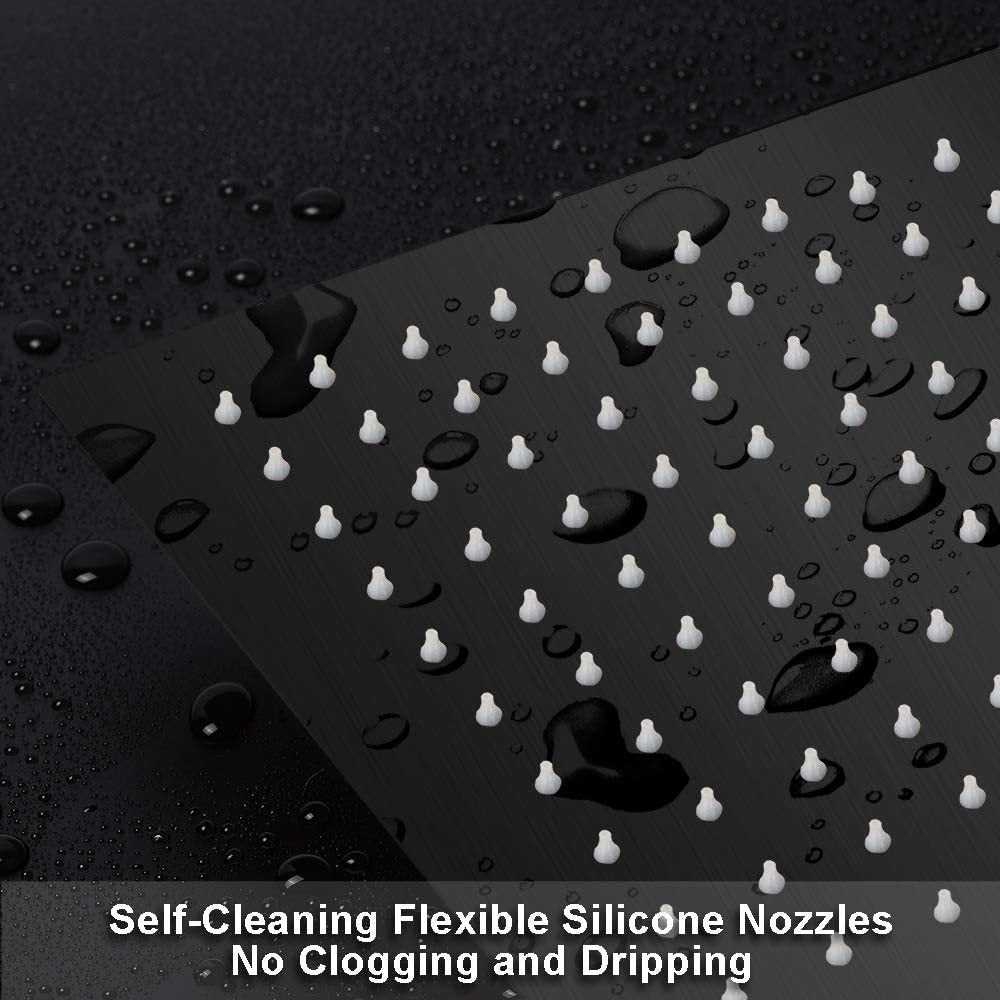 10" Square Rainfall & High Pressure Stainless Steel Bath Shower head Matte Black