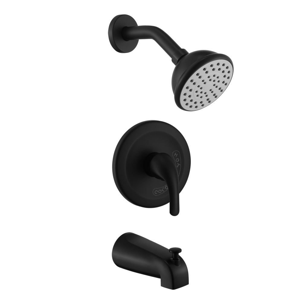 Brushed Nickel 6 Inch Shower Faucet wih Tub Spout Combo
