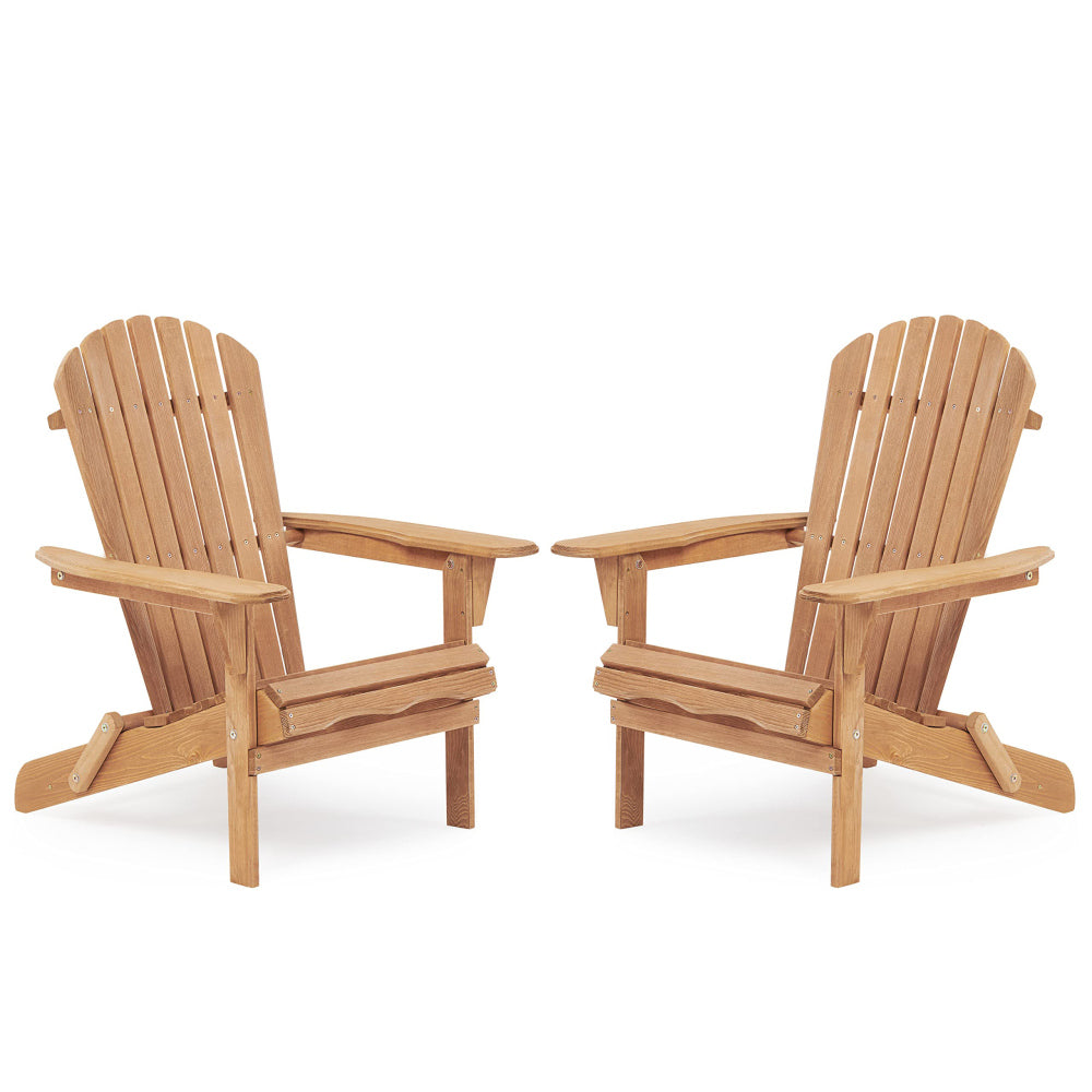 Wood Lounge Patio Chair for Garden Outdoor Wooden Folding Adirondack Chair Set of 2 Solid Cedar Wood Lounge Patio Chair for Garden, Lawn, Backyard,