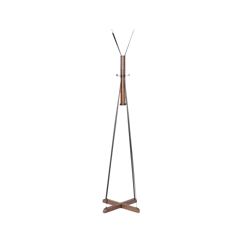 Reclaimed Wood and Metal Freestanding Coat Rack with Hooks use in bedroom, living room