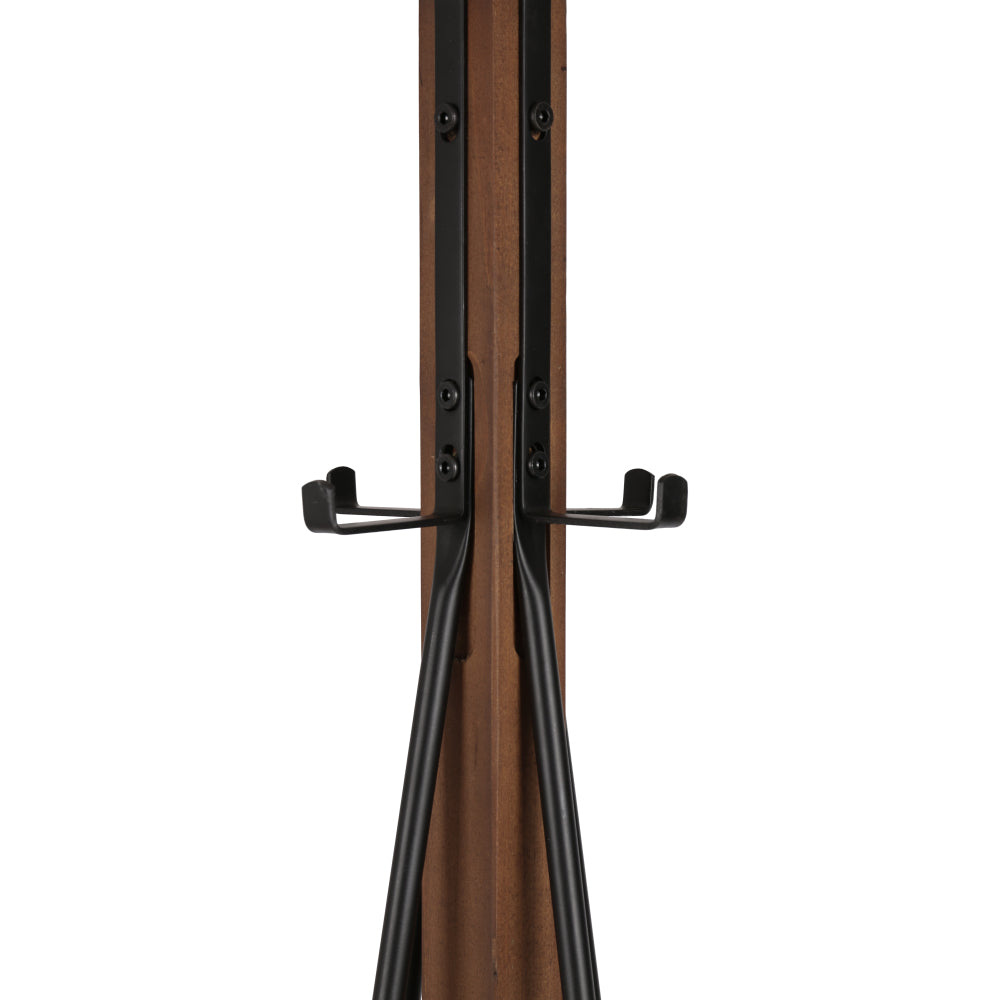 Reclaimed Wood and Metal Freestanding Coat Rack with Hooks use in bedroom, living room