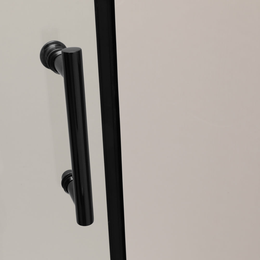 Shower Door 48" W x 76"H Single Sliding Bypass Shower Enclosure, 5/16 in. (8mm), Matte Black