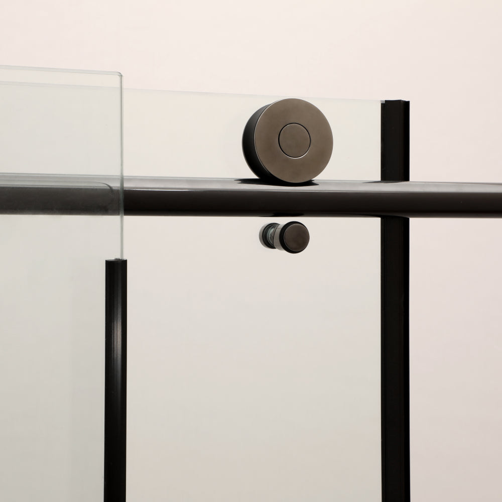 Shower Door 48" W x 76"H Single Sliding Bypass Shower Enclosure, 5/16 in. (8mm), Matte Black