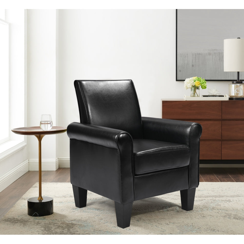 Accent Chairs, Comfy Sofa Chair, Armchair for Reading, Living Room, Bedroom, Office,Waiting Room, PU leather, Dark Grey