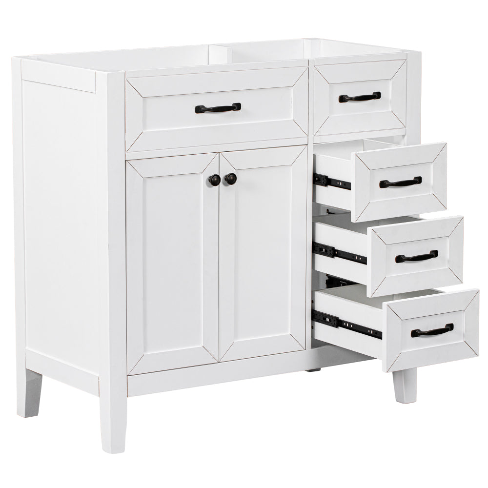 36" Bathroom Vanity with Sink Combo, White Bathroom Cabinet with Drawers, Solid Frame and MDF Board (Old Sku:JL000007AAK)