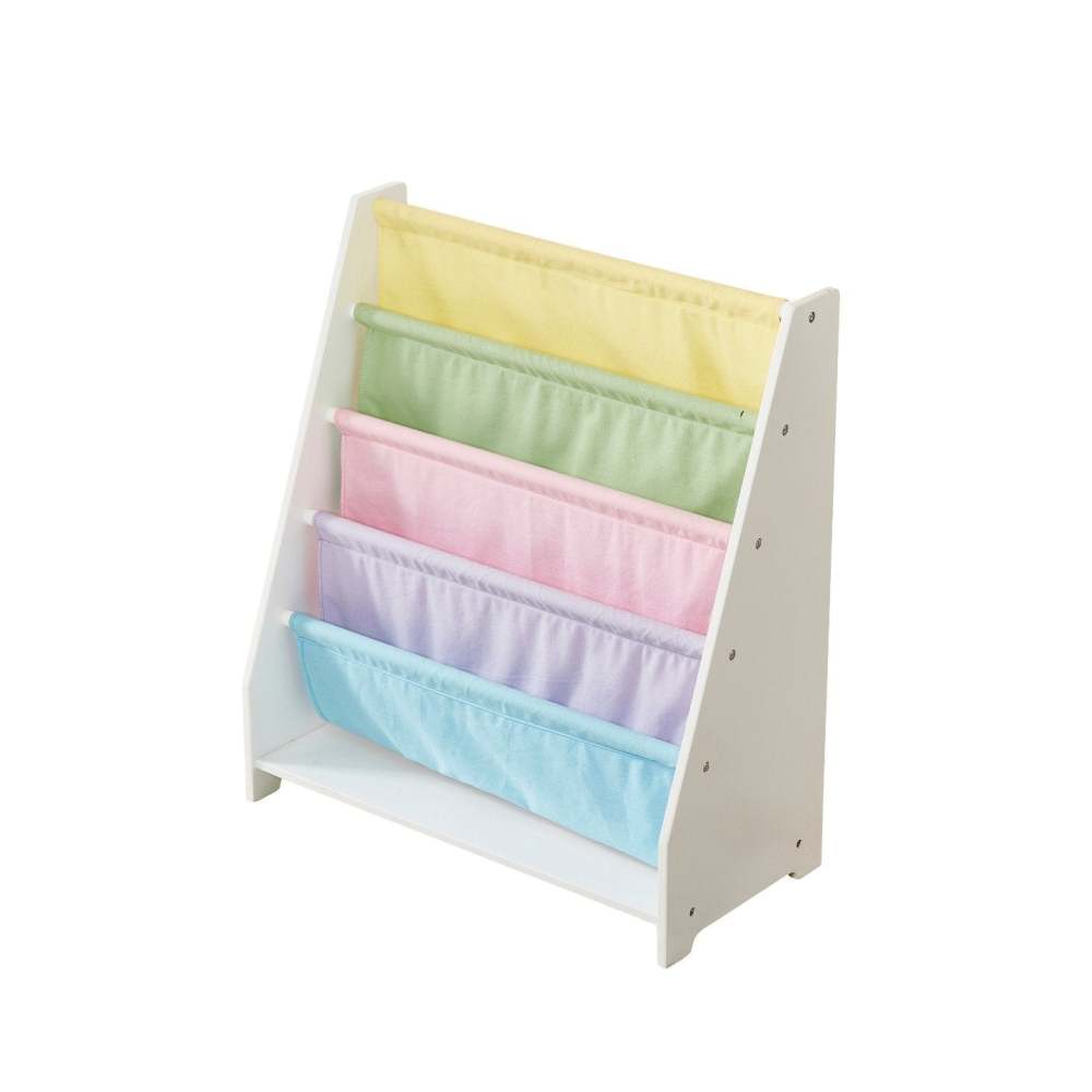 Kids Funnel Charlie White Kids Wooden Canvas Sling Magazine Bookcase