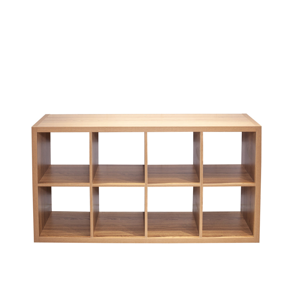 Smart Cube 8-Cube Organizer Storage with Opened Back Shelves,2 X 4 Cube Bookcase Book Shleves for Home, Office ,Walnut Color