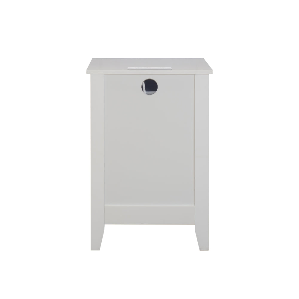 White 3 Drawer Nightstand with Charging Station and USB Ports & Power Outlets,Wooden Bed Side Table/End Table Modern Night Stands for Bedrooms