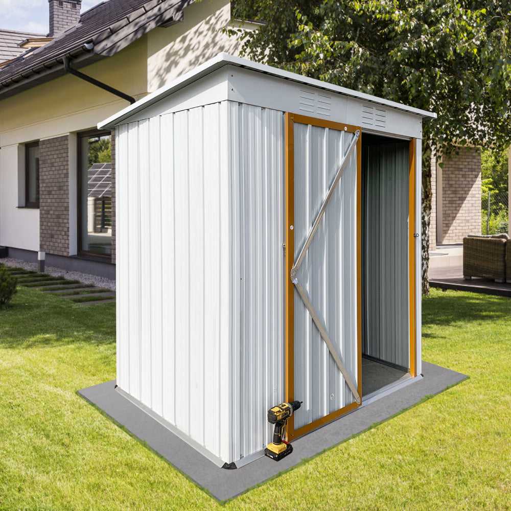 Metal garden sheds 5ft×4ft outdoor storage sheds Brown + Black