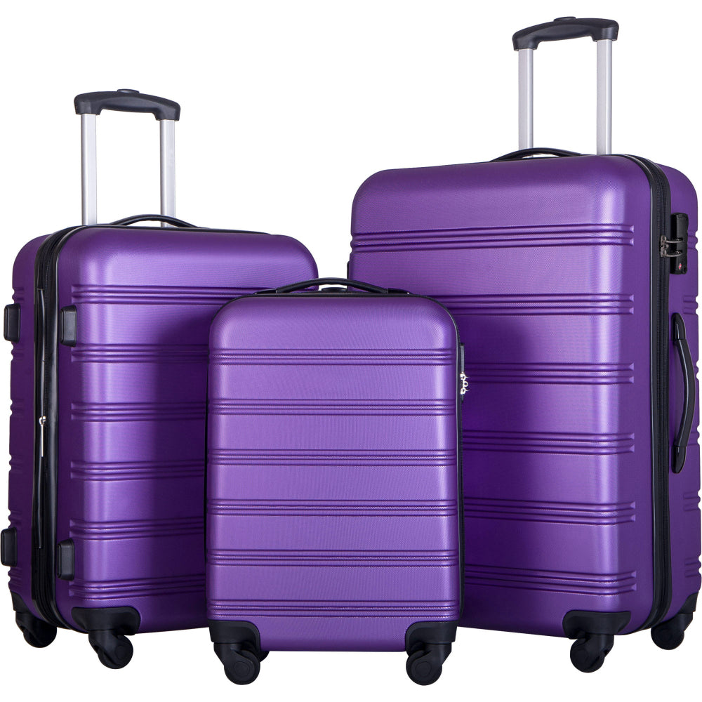 Hardshell Luggage Sets 3 Piece Gradient Color Expandable Suitcase with Spinner Wheels and TSA Lock Lightweight 20" 24" 28" Available,Blue and Red