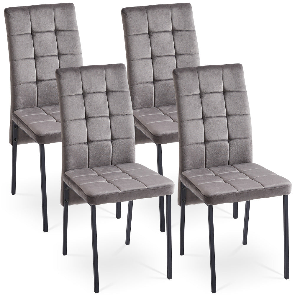 5-Piece Dining Set Including Blue Velvet High Back Golden Color Legs Nordic Dining Chair & Creative Design MDF Dining Table