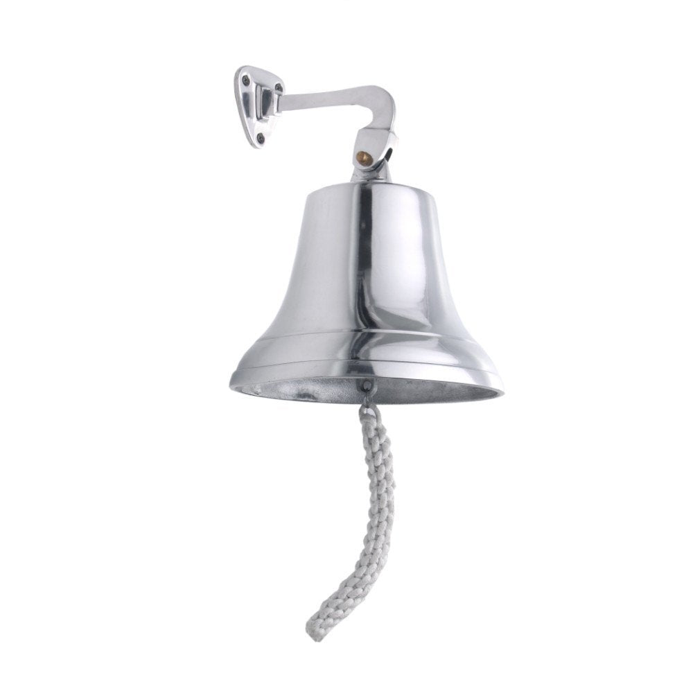 Classic Style Decorative Aluminum Bell With Wall Bracket, Silver