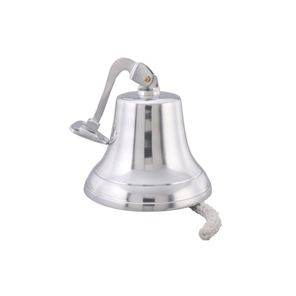 Classic Style Decorative Aluminum Bell With Wall Bracket, Silver