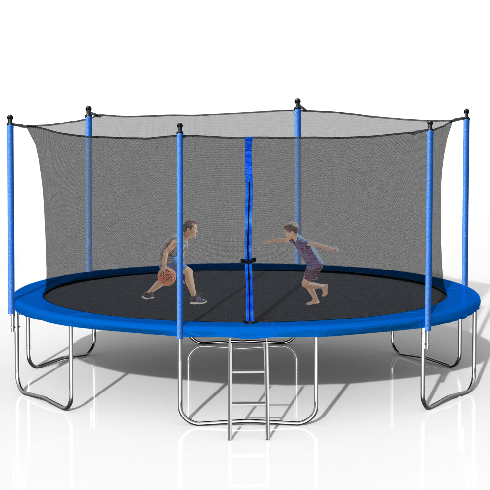 14FT Trampoline with Safety Enclosure Net,Heavy Duty Jumping Mat and Spring Cover Padding for Kids and Adults, Ladder