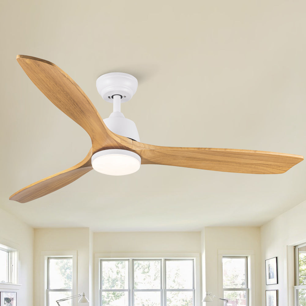 52" YUHAO Farmhouse Rustic LED Ceiling Fan with Remote Control