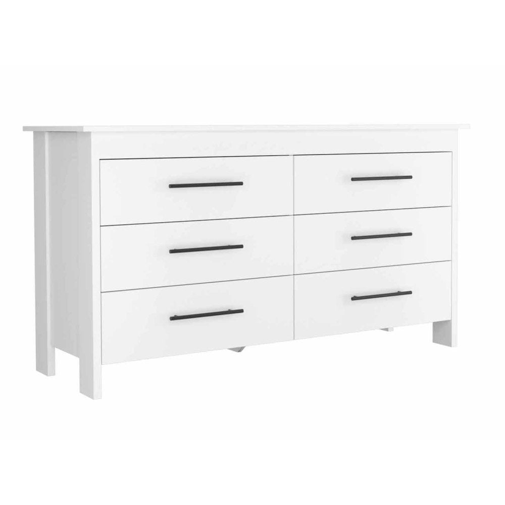 Southington 6-Drawer Rectangle Dresser White