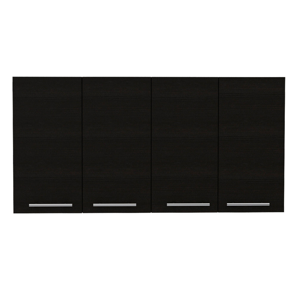 Stockton Rectangle Four Swing Doors Wall Cabinet Black Wengue