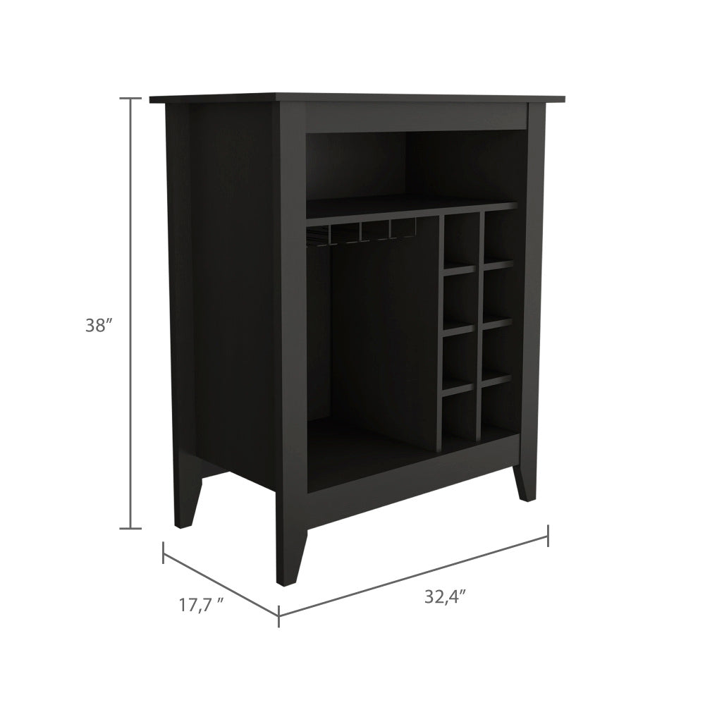 New Canaan 6-Bottle 1-Drawer 1-Shelf Bar Cabinet Black Wengue