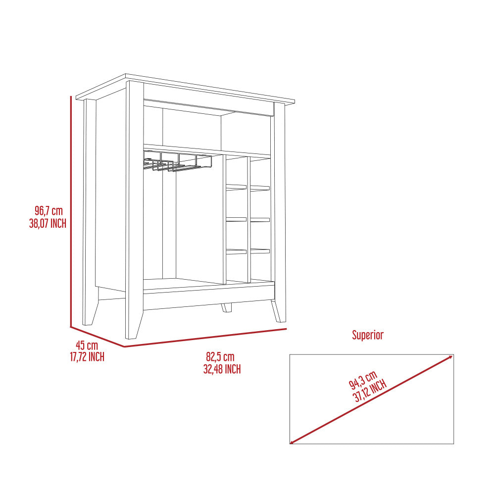 New Canaan 6-Bottle 1-Drawer 1-Shelf Bar Cabinet Black Wengue