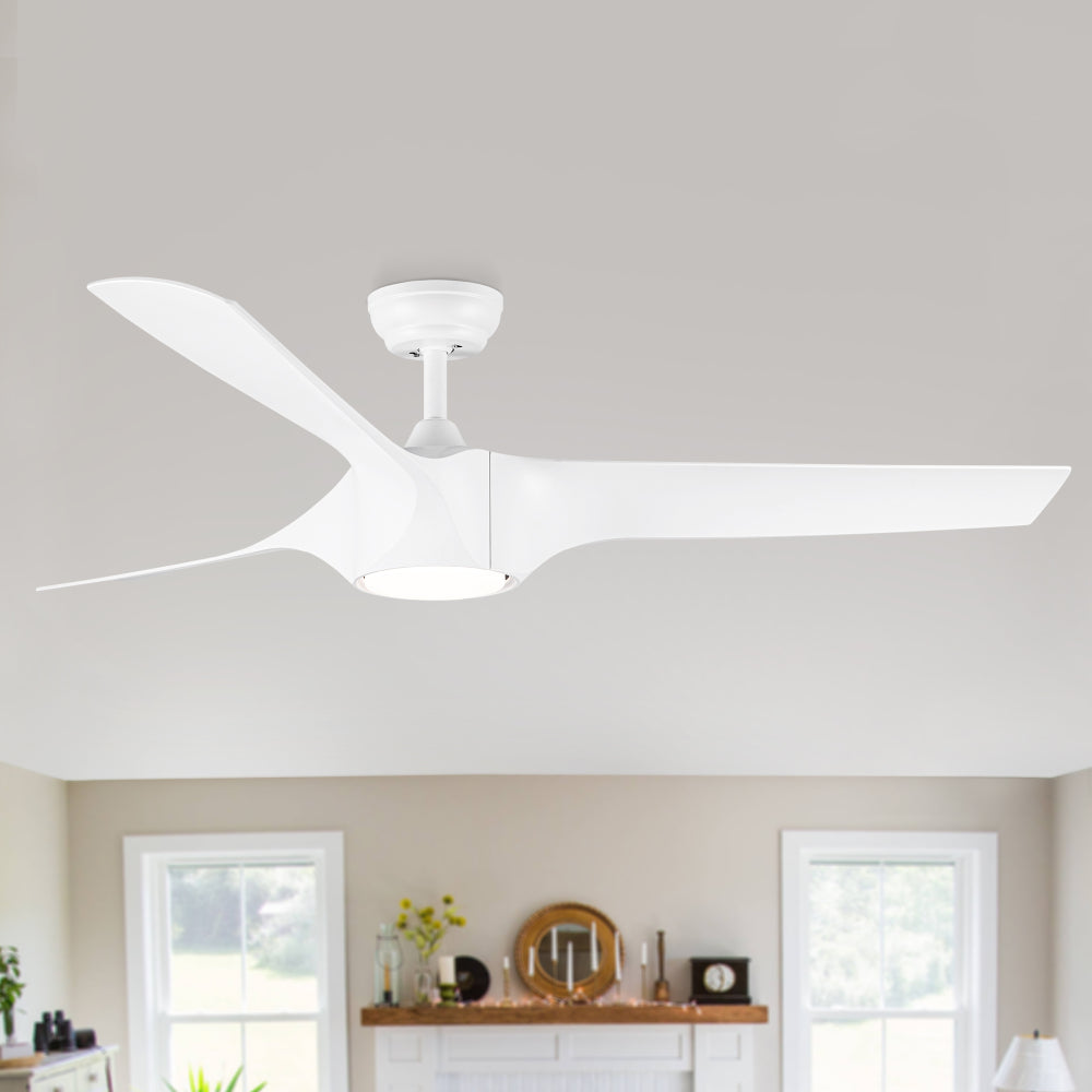 56 In.Intergrated LED Ceiling Fan with Brown Wood Grain ABS Blade