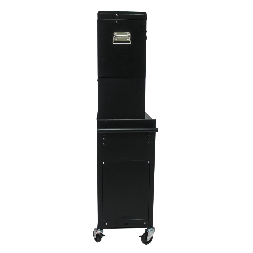 Tool Cabinet on Wheels, 6-Drawer Lockable Rolling Tool Chest w/ 4 Universal Wheels, 2 in 1 Detachable Tool Box Storage Organizer for Garage Workshop Repair Shop, Black