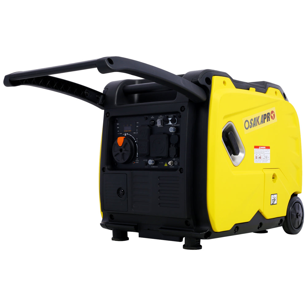 Super quiet Inverter Generator 4500w portable generator electric start, foldable handle with wheel,212cc 4 stroke EPA compliant
