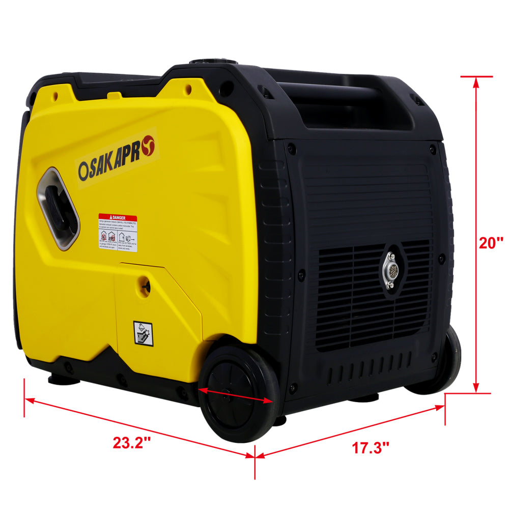 Super quiet Inverter Generator 4500w portable generator electric start, foldable handle with wheel,212cc 4 stroke EPA compliant