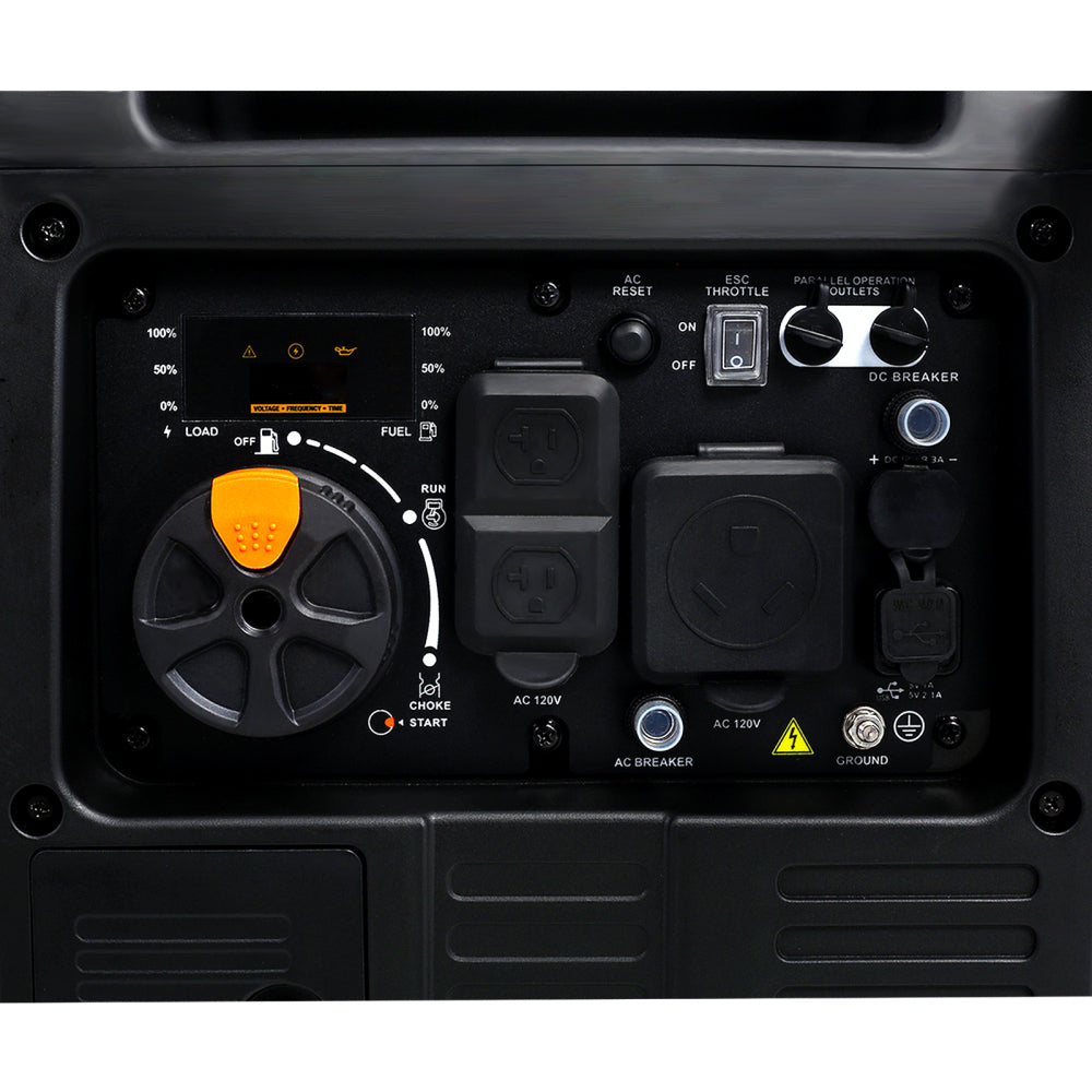 Super quiet Inverter Generator 4500w portable generator electric start, foldable handle with wheel,212cc 4 stroke EPA compliant