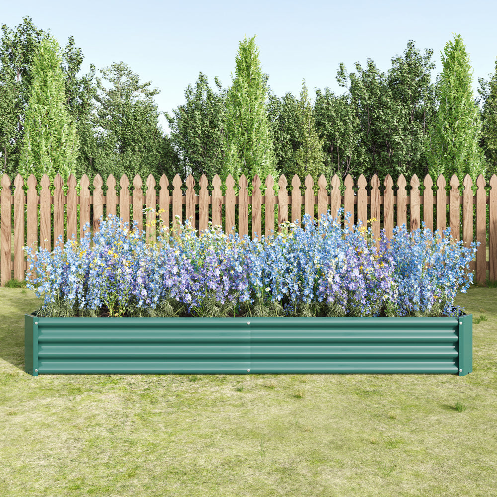 Metal Raised Garden Bed, Rectangle Raised Planter 4×2×1ft for Flowers Plants, Vegetables Herb Veezyo Green