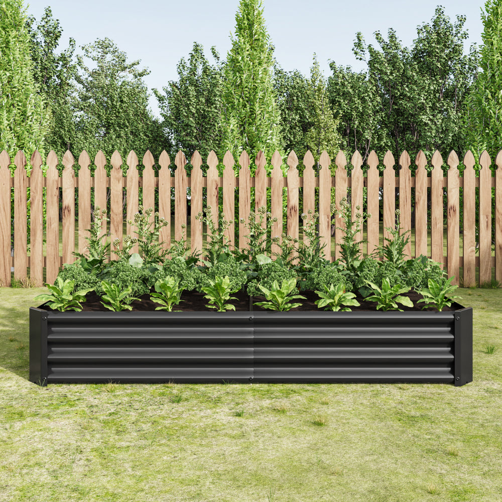 Raised Garden Bed Outdoor, 6×3×1ft , Metal Raised Rectangle Planter Beds for Plants, Vegetables, and Flowers - Silver