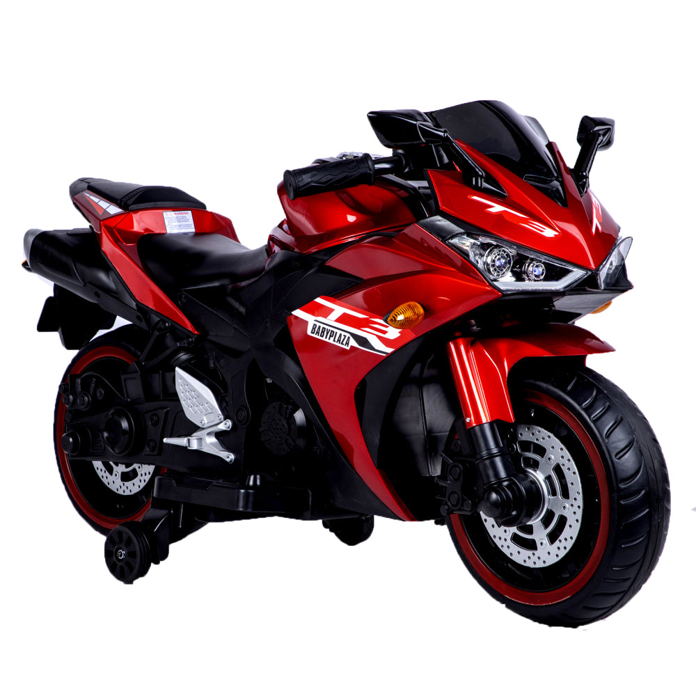 Kids Motorcycle 12 V Motorcycle For Kids 3-8 Years Boys Girls,Kids Motorcycle Ride On Toy With Training Wheels/Manual Throttle/ Drive By Hand /Lighting Wheels