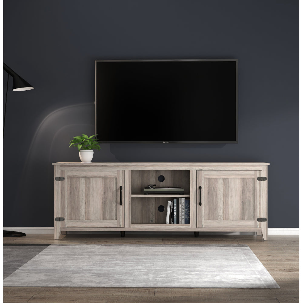 70.08 Inch Length Black TV Stand for Living Room and Bedroom, with 2 Drawers and 4 High-Capacity Storage Compartment,Suitable for fireplace
