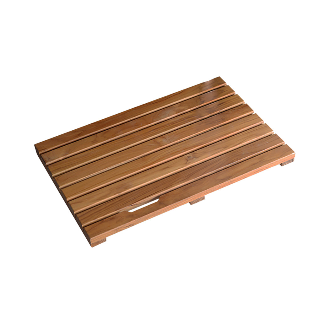 Solid Teak Wood Bathroom Shower Mat Bathroom Anti-Slip Mat for Bathroom, Outdoor "L23.6-W15.7"