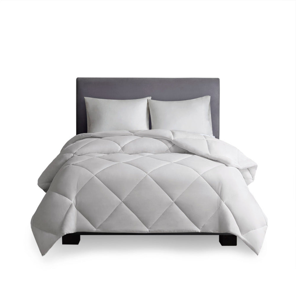 Oversized Down Alt Comforter with HeiQ Smart Temp Treatment White Full/Queen