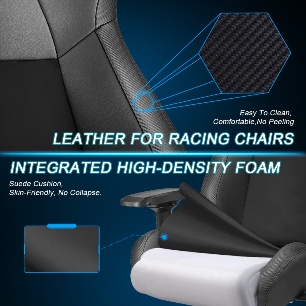 KARNOX Ergonomic Gaming Chair,Adjustable Office Computer Chair with Lumbar Support ,Tall Back Swivel Chair with Headrest and Armrest,Comfortable Reclining Video Desk Chair with Suede Padded Sea