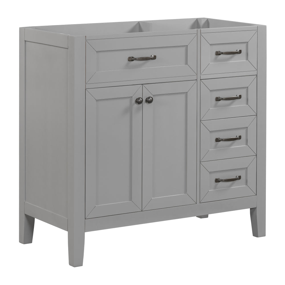 36" Bathroom Vanity with Sink Combo, White Bathroom Cabinet with Drawers, Solid Frame and MDF Board (Old Sku:JL000007AAK)