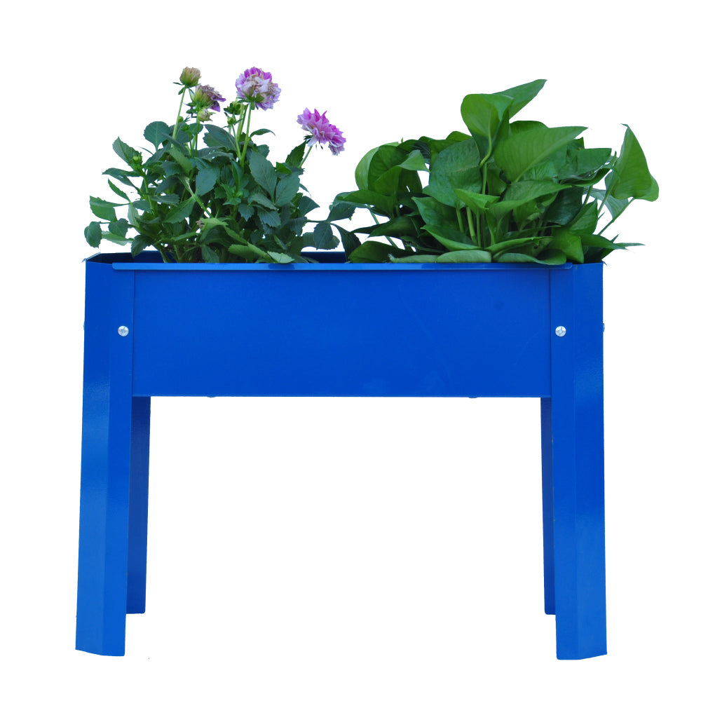 Elevated garden bed metal elevated outdoor flowerpot box suitable for backyard and terrace large flowerpot suitable for vegetable and flower Blue*2