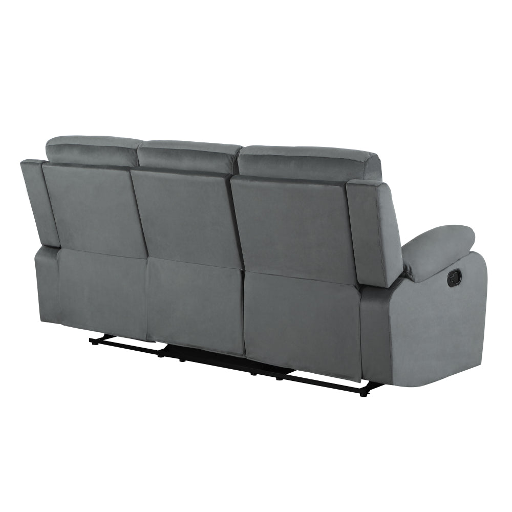 Global United Reclining Transitional Microfiber Fabric Sofa