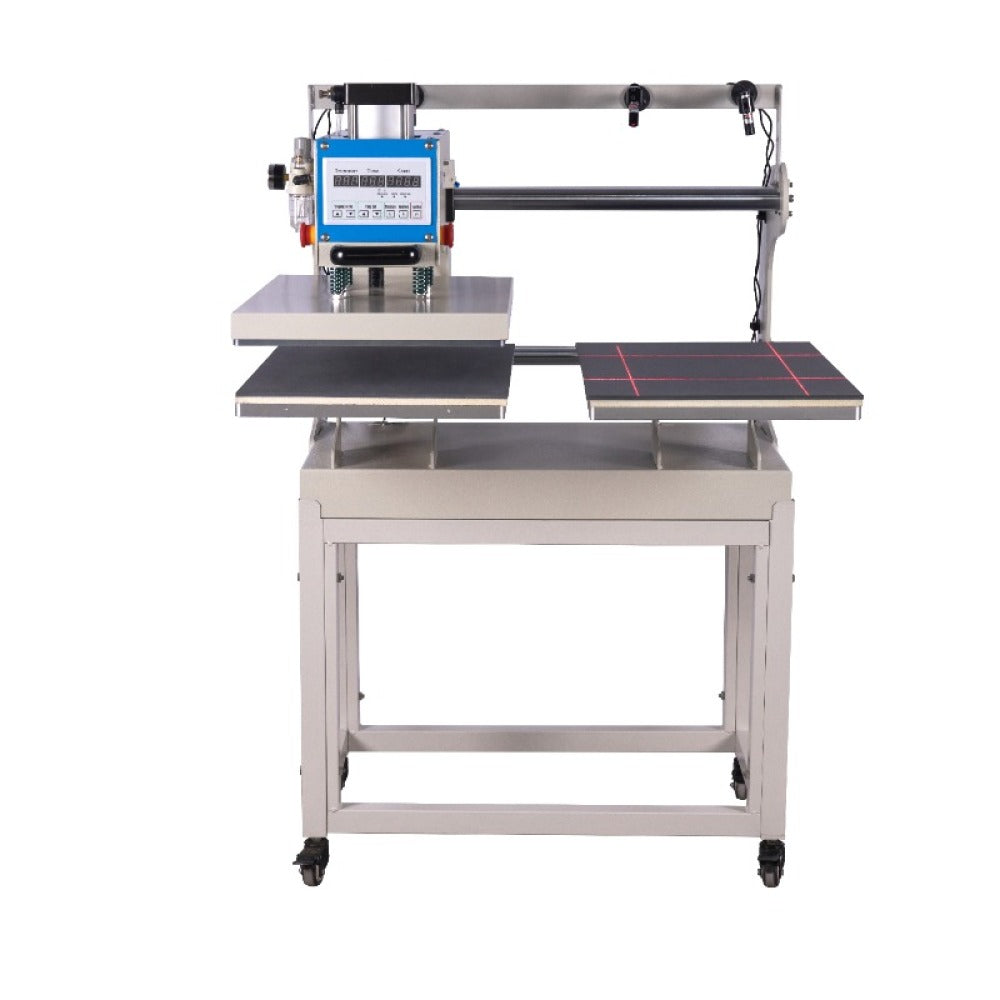 16x24 pneumatic sliding dual-platen hot press with infrared positioning and built-in air compressor