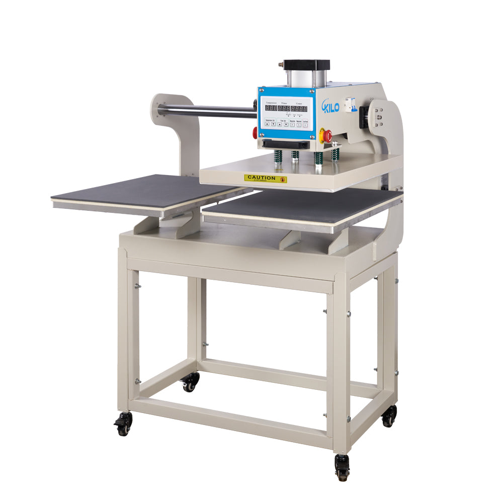 20 x 28 pneumatic up sliding dual platen heat press machine with infrared positioning