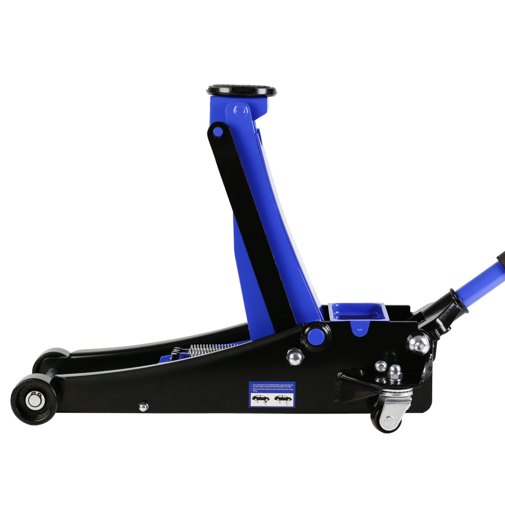3t Low Profile Jack, Blue and Black, Ultra Low Floor Jack with Dual Pistons Quick Lift Pump, Car Jack Hydraulic AutoLifts for Home Garage, Truck Jack Hydraulic Lifting range 3.3"-19.7"