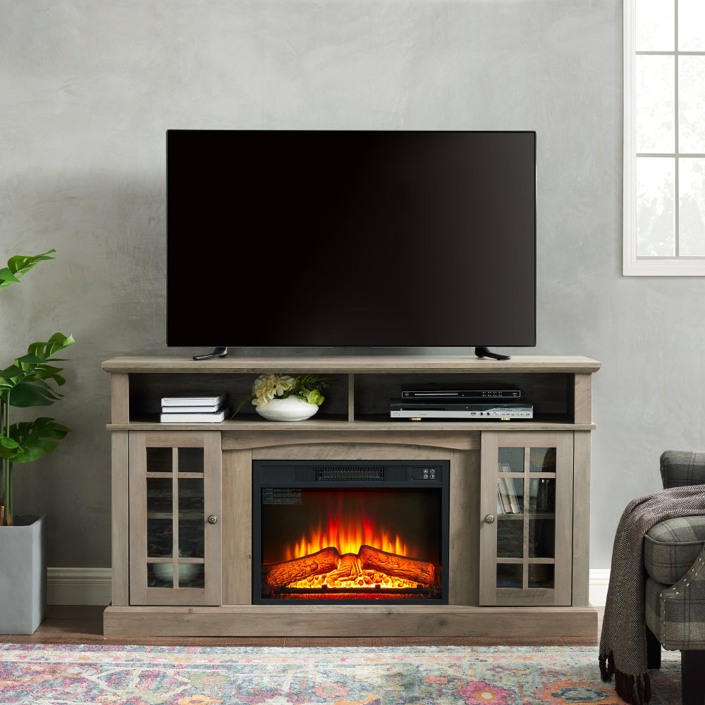 Classic TV Media Stand Modern Entertainment Console for TV Up to 65" with Open and Closed Storage Space, Espresso, 58.25"W*15.75"D*32"H