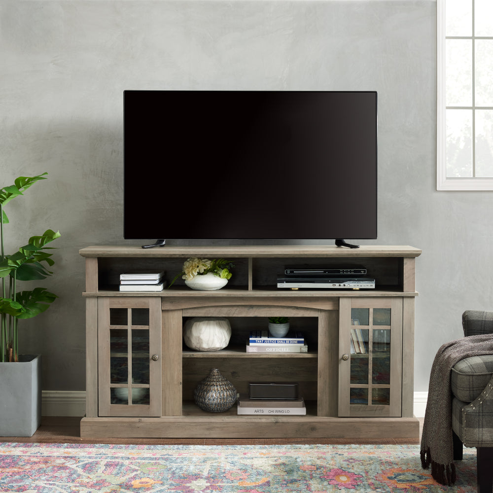 Classic TV Media Stand Modern Entertainment Console for TV Up to 65" with Open and Closed Storage Space, Espresso, 58.25"W*15.75"D*32"H