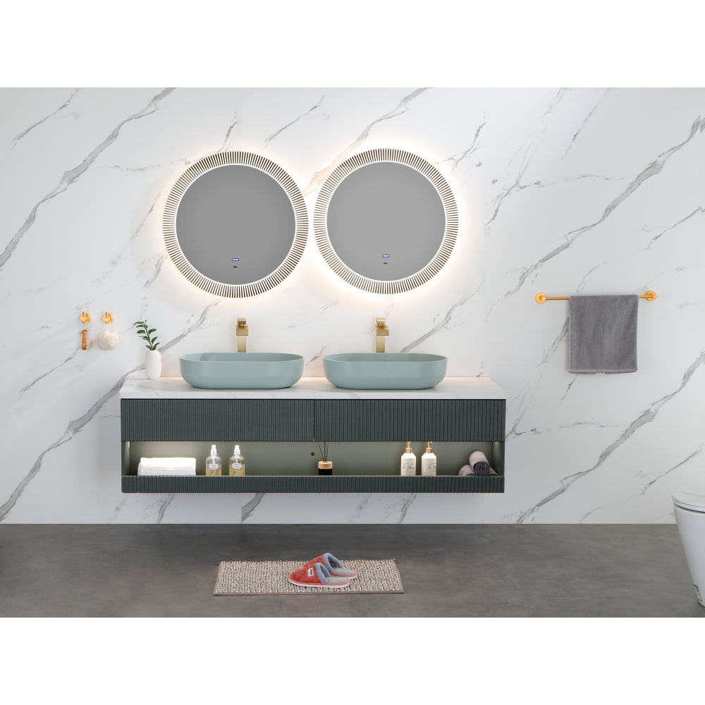 Modern Oval 24"x14" Above Bathroom Vessel Sink, Bathroom Sink for Lavatory Vanity Cabinet