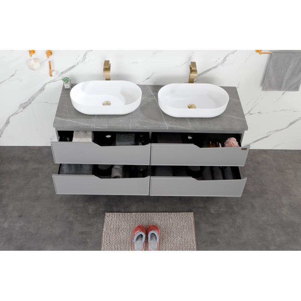24*14*5.5 Modern Oval 24"x14" White Above Bathroom Vessel Sink, Bathroom Sink for Lavatory Vanity Cabinet