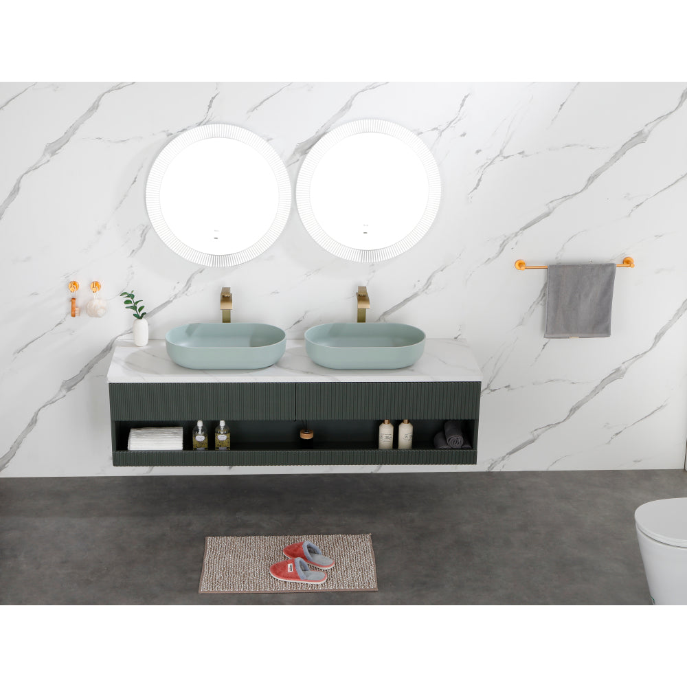 Modern Oval 24"x14" Above Bathroom Vessel Sink, Bathroom Sink for Lavatory Vanity Cabinet